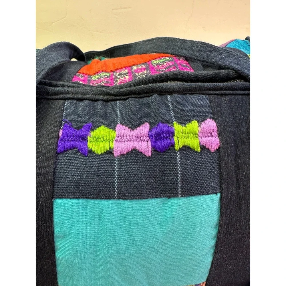Guatemalan Large Hippie Duffel Bag‎ Embroidered Quilted Patchwork Overnight Gym